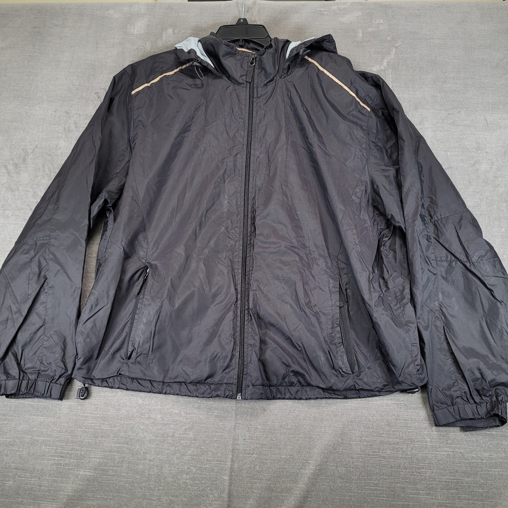 Chick-fil-A Team Style Mens 2XL Black Hooded Windbreaker Jacket Employee Uniform